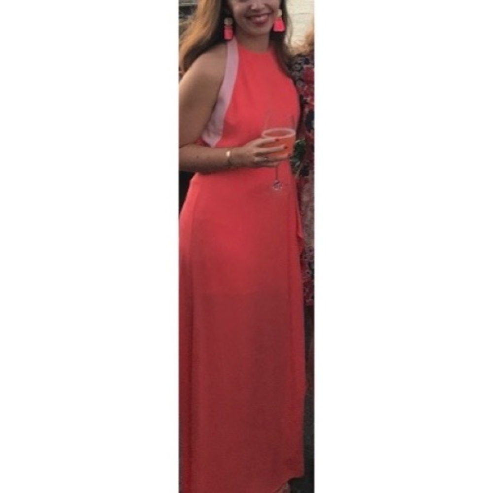 BCBGMAXAZRIA Camillia Color-Block Ambrosia Light Shell Combo Gown Size 2